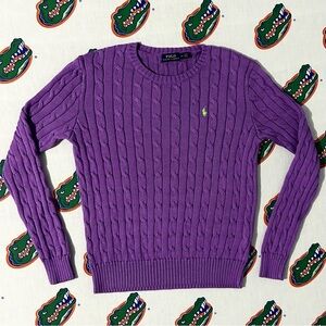 Womens Polo Ralph Lauren Cable Knit Sweater Jacket Size Medium / Large